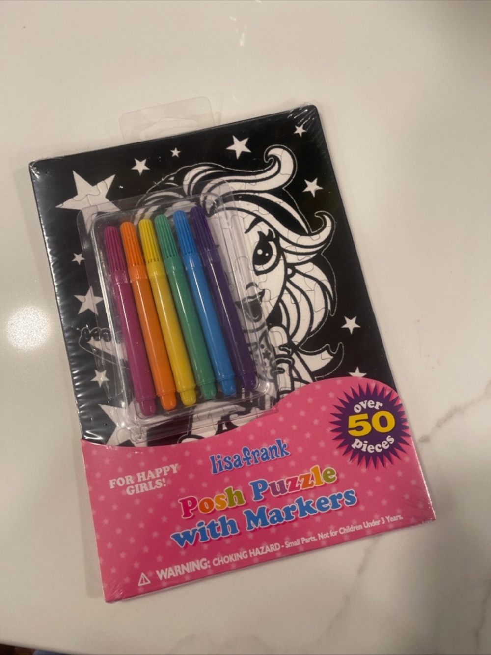 Lisa Frank Posh Puzzle with Markers new sealed y2k vintage